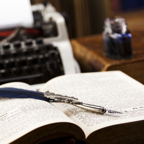 Old book, pen